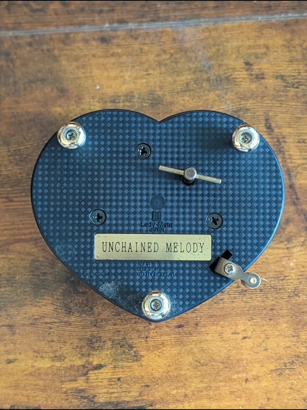 Vintage Lady Mate Japan Heart Music Box Unchained Melody Jewelry Trinket Decor